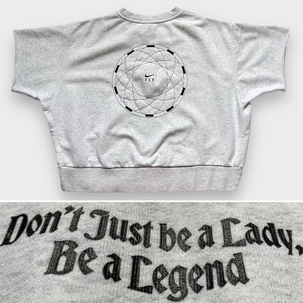 Nike Standard Issue Basketball Top Small Grey Black Women Lady Legend Sweatshirt